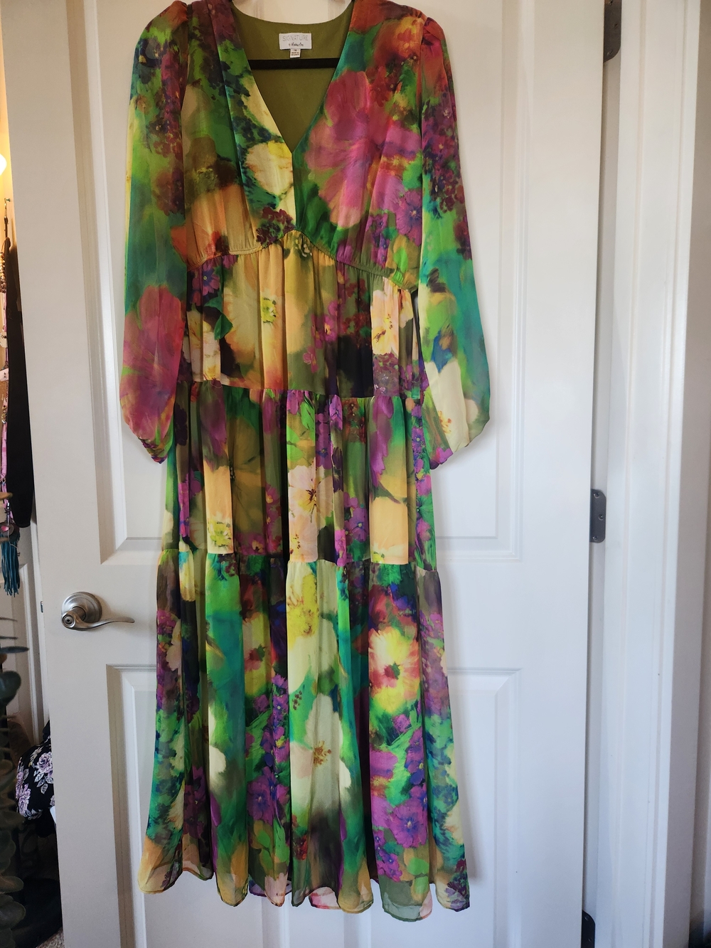Colorful Floral Tiered Maxi Dress By Signature By Robbie Bee